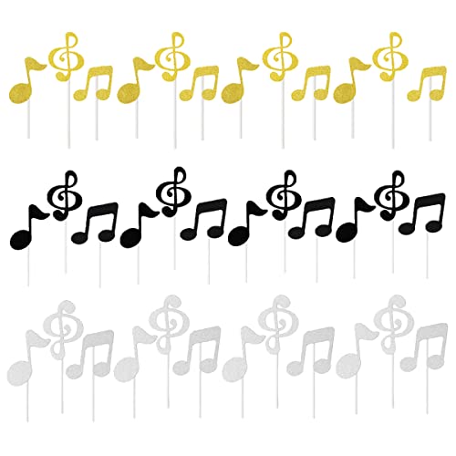 Jxuzh 36 Stück Musik Noten Cupcake Topper Kuchendeko für Geburtstag, Hochzeit, Musik Party, Baby Shower in Gold Jxuzh 36 Stück Musik Noten Cupcake Topper Kuchendeko für Geburtstag, Hochzeit, Musik Party, Baby Shower in Gold von Jxuzh
