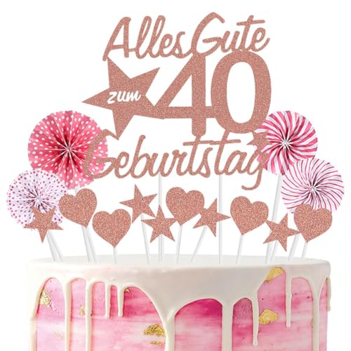 Jxuzh Alles Gute zum Geburtstag Tortendeko 40 Geburtstag Rosegold Junge Mädchen Happy Birthday 40 Glitter Cake Topper 40.kuchendeko Geburtstag Happy 40th Birthday Tortendeko 40 Jahre Geburtstag Kuchen Jxuzh Alles Gute zum Geburtstag Tortendeko 40 Geburtstag Rosegold Junge Mädchen Happy Birthday 40 Glitter Cake Topper 40.kuchendeko Geburtstag Happy 40th Birthday Tortendeko 40 Jahre Geburtstag Kuchen von Jxuzh