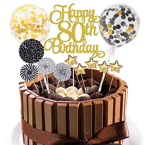 Jxuzh Cake Topper 80 Kuchendeko Gold Happy Birthday Tortendeko Schwarz Kuchen Deko Frau Geburstagstorte Jxuzh Cake Topper 80 Kuchendeko Gold Happy Birthday Tortendeko Schwarz Kuchen Deko Frau Geburstagstorte von Jxuzh