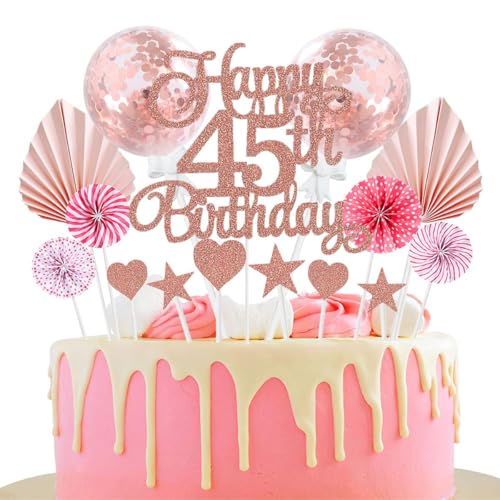 Jxuzh Happy 45th Birthday Tortendeko Rosegold 45 Jahre Frauen Männer Kuchendeko 45. Geburtstag Kuchen Deko Tortendeko 45 Geburtstag Mann Frauen Tortendeko Rosa Herz Stern Für 45 Geburtstag Cake Topper Jxuzh Happy 45th Birthday Tortendeko Rosegold 45 Jahre Frauen Männer Kuchendeko 45. Geburtstag Kuchen Deko Tortendeko 45 Geburtstag Mann Frauen Tortendeko Rosa Herz Stern Für 45 Geburtstag Cake Topper von Jxuzh