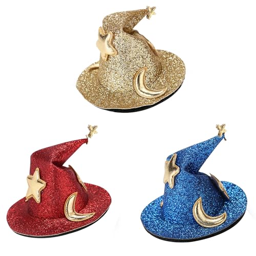 Jyinelx 3-teiliges Halloween-Haarspangen-Set, Halloween-Zubehör enthält eine Vielzahl von Farben von Zaubererhut-Formen, Hexenhut ist ein schönes Haar-Accessoire für Hexen-Rollenspiele, Cosplay usw Jyinelx 3-teiliges Halloween-Haarspangen-Set, Halloween-Zubehör enthält eine Vielzahl von Farben von Zaubererhut-Formen, Hexenhut ist ein schönes Haar-Accessoire für Hexen-Rollenspiele, Cosplay usw von Jyinelx