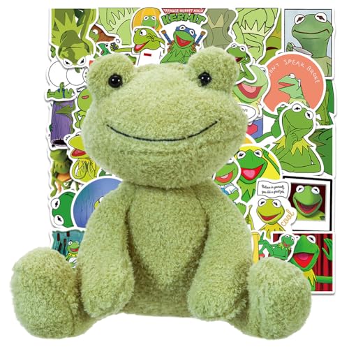 JynxtoyZeal Frosch Kuscheltier Kinder, 50pcs Frosch Aufkleber, Frog Kuscheltier Plüsch, Frog Plush Toy Stuffed Animal, Plüsch Spielzeug Geschenk für Kinder-25cm JynxtoyZeal Frosch Kuscheltier Kinder, 50pcs Frosch Aufkleber, Frog Kuscheltier Plüsch, Frog Plush Toy Stuffed Animal, Plüsch Spielzeug Geschenk für Kinder-25cm von JynxtoyZeal