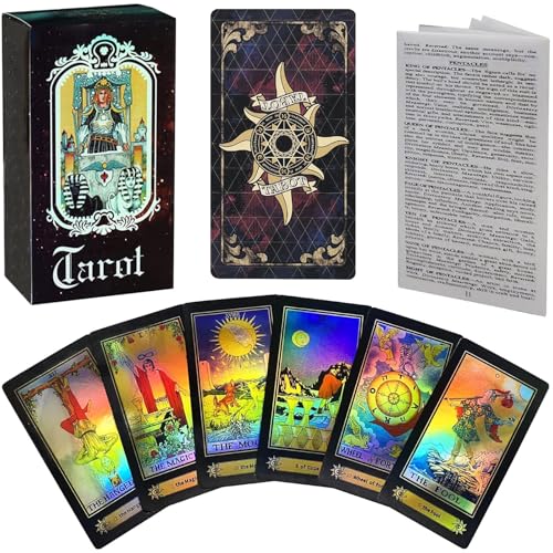Jzhen Tarot Karten, 78 Waite Tarotkarten mit Anleitung, Tarot für Anfänger, Tarot Deck, Runic Tarot, Tarotkarten Set, Mystisches Tarot, Tarot Deck Zukunft Spiel Karten Set mit Bunten Box Kartenspiele Jzhen Tarot Karten, 78 Waite Tarotkarten mit Anleitung, Tarot für Anfänger, Tarot Deck, Runic Tarot, Tarotkarten Set, Mystisches Tarot, Tarot Deck Zukunft Spiel Karten Set mit Bunten Box Kartenspiele von Jzhen