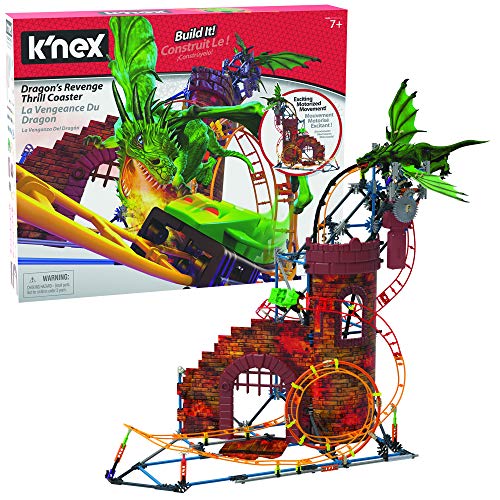 Basic Fun K'Nex 34043 Rides Dragon's Revenge Nervenkitzel Achterbahn Bauset, Mehrfarbig von K'Nex