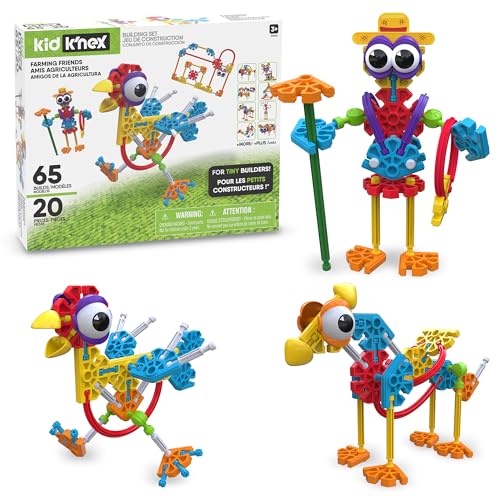 Basic Fun 85052 Kid K'NEX Farmin' Friends 20 Model Building Set 61pc von Basic Fun