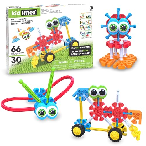 Build A Bunch-Set, Kid K'NEX, Basic Fun, 85422A, Konstruktionsspielzeug für Kinder, Tierfiguren und Fahrzeugmodelle für kreatives Spielen, Bauspielzeug geeignet für Jungen und Mädchen Ab 3 Jahren von Basic Fun