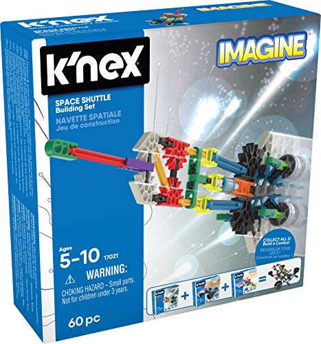 Phantasie-Space Shuttle Spielzeug-Baukasten, K'NEX, Basic Fun, 17021, 60 Teile, pädagogisches Weltraum-Spielzeug für Kinder, geeignet für Jungen und Mädchen im Alter von 5-10 Jahren von Basic Fun