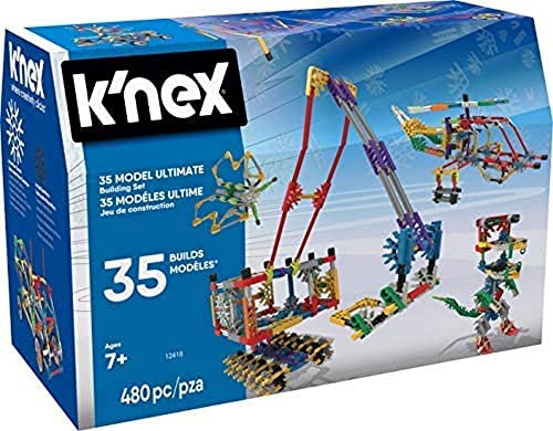 K'NEX 12418 Fantasie Ultimativer Baukasten mit 35 Modellen, Lernspielzeug für Jungen und Mädchen, 480-teiliges MINT-Lernset, Bauspielzeug für Kinder, Konstruktionsspielzeug ab 7 Jahren von Basic Fun