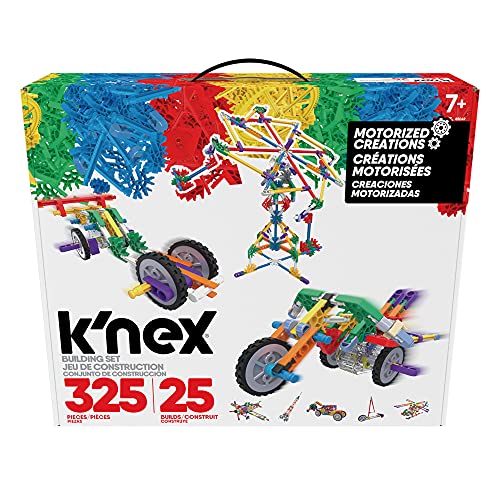 K'NEX 85049 Motorisierte Kreationen Baukasten, 3D-Bauspielzeug für Kinder, 325-teiliges MINT-Lernset, Technik für Kinder, Konstruktionsspielzeug mit 25 Modellen ab 7 Jahren von Basic Fun