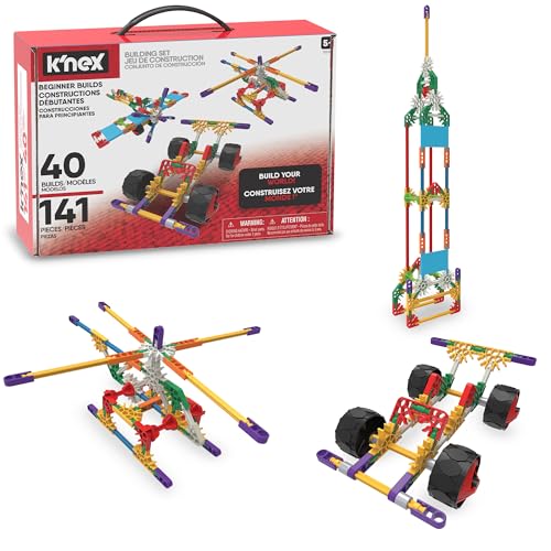 K'NEX 15210 Baukasten für Anfänger mit 40 Modellen, Lernspielzeug für Jungen und Mädchen, 141-teiliges Lernset, Konstruktionsspielzeug für Kinder, Bauspielzeug ab 5 Jahren von Basic Fun