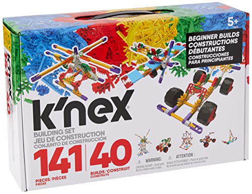 K'NEX 15210 Baukasten für Anfänger mit 40 Modellen, Lernspielzeug für Jungen und Mädchen, 141-teiliges Lernset, Konstruktionsspielzeug für Kinder, Bauspielzeug ab 5 Jahren von Basic Fun