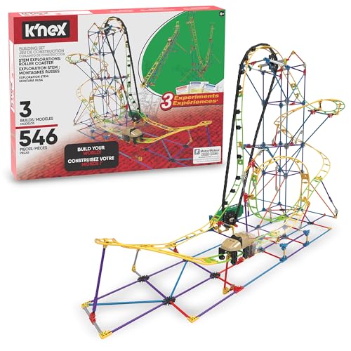 MINT-Forschung Achterbahn-Baukasten, K'NEX Bildung, Basic Fun, 77078, MINT-Lernset mit 546 Teilen, Lernspielzeug für Kinder, Konstruktionsspielzeug für Jungen und Mädchen Ab 8 Jahren von K'NEX Education