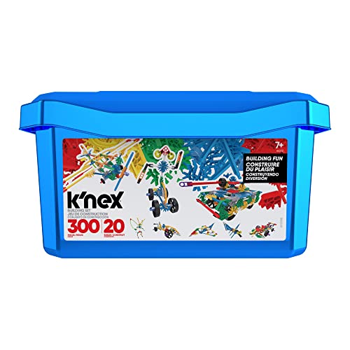 K'NEX 80202 Modellbauspass-Set in einer Box, 3D-Technikset für Kinder, 300-teiliges MINT-Lernset mit Box zum Aufbewahren, 20 Konstruktionsspielzeugmodelle ab 7 Jahren von Basic Fun
