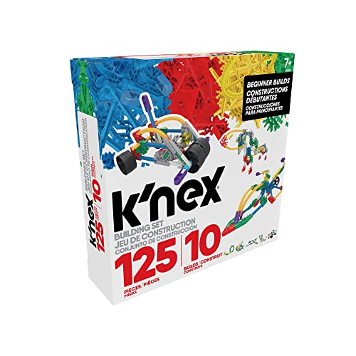 Basic Fun Basic Fun K'NEX 80206 Baukasten für Anfänger, Bau von 10 3D-Modellen, Lernspielzeug für Kinder, 125-teiliges MINT-Lernset, Technik für Kinder, Konstruktionsspielzeug ab 7 Jahren von K'Nex