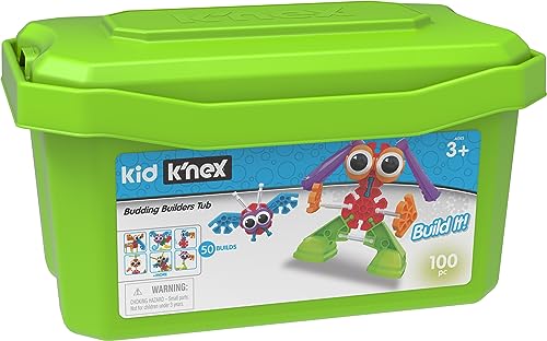 Kid K'NEX 85618 50 Baukasten für angehende Baumeister, Kinder-Bastelset mit 100 Teilen, Lernspielzeug für Kinder, Bauspielzeug für Jungen und Mädchen, Konstruktionsspielzeug ab 3 Jahren von Basic Fun
