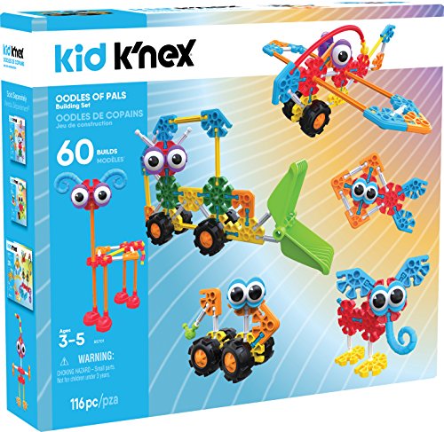 Kid K'NEX 85701 60 Model Oodles of Pals Building Set, Kids Craft Set with 116 Pieces, Educational Toys for Kids, Fun and Colourful Building Toys for Boys and Girls, Construction Toys for 3 Year Olds + von Basic Fun