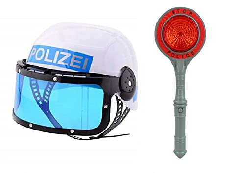 Polizei Set Helm und Kelle mit Licht für Kinder ab 3 Jahren von K-S-S