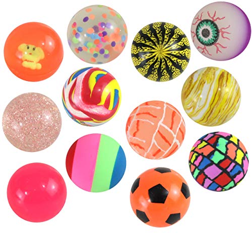 Flummis bunt gemischt 12 Stück mit ca. 40 mm Durchmesser Springball Dopsball von K-Toys