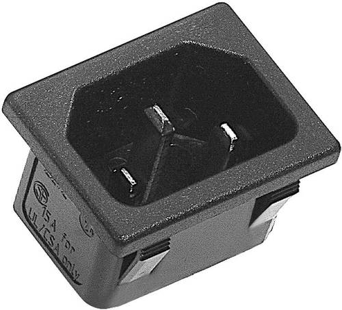 K & B 42R023212150 Kaltgeräte-Steckverbinder 42R Stecker, Einbau vertikal Gesamtpolzahl: 2 + PE 10A von K & B