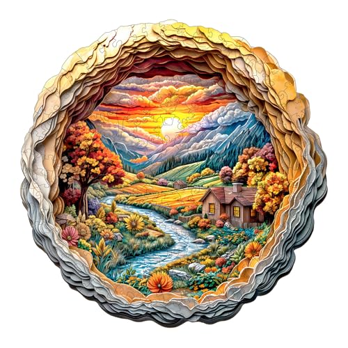 Holzpuzzle Erwachsene,KAAYEE 3D Dorf im Sonnenuntergang Holz Puzzle Erwachsene,Unregelmäßige Einzigartige Puzzle,Einzigartige TierföRmige Holzpuzzles, mit Geschenkbox aus Holz Holzpuzzle Erwachsene,KAAYEE 3D Dorf im Sonnenuntergang Holz Puzzle Erwachsene,Unregelmäßige Einzigartige Puzzle,Einzigartige TierföRmige Holzpuzzles, mit Geschenkbox aus Holz von KAAYEE
