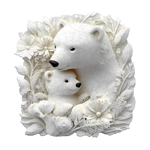 Holzpuzzle Erwachsene,KAAYEE Eltern-Kind-Polbär Holz Puzzle Erwachsene,Unregelmäßige Einzigartige Puzzle,Einzigartige TierföRmige Holzpuzzles,Puzzle Erwachsene mit Geschenkbox aus Holz Holzpuzzle Erwachsene,KAAYEE Eltern-Kind-Polbär Holz Puzzle Erwachsene,Unregelmäßige Einzigartige Puzzle,Einzigartige TierföRmige Holzpuzzles,Puzzle Erwachsene mit Geschenkbox aus Holz von KAAYEE