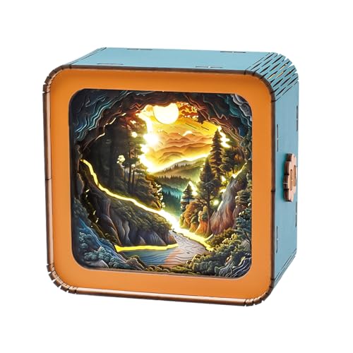 KAAYEE 3D Puzzle Holz Nachtlicht Erwachsene, (Verloren in der Wildnis) 3D Holzpuzzle Nachtlicht, Wooden Puzzle 3D Night Light von KAAYEE