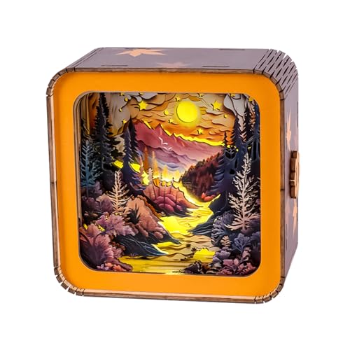 KAAYEE 3D Holzpuzzle Nachtlicht, Herbstsonne, Modern, Nature, 1 Set, 1 Stück, Erwachsene von KAAYEE