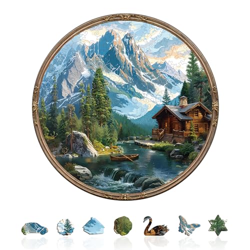 KAAYEE Holzpuzzle Erwachsene, 100pcs Seehaus Holz Puzzle Erwachsene, Unregelmäßige Einzigartige Puzzle, Einzigartige TierföRmige Holzpuzzles, mit Geschenkbox aus Holz von KAAYEE
