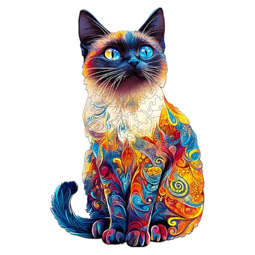 KAAYEE Holzpuzzle Erwachsene, 195pcs Siamkatze Holz Puzzle Erwachsene, Unregelmäßige Einzigartige Puzzle, Einzigartige TierföRmige Holzpuzzles, mit Geschenkbox aus Holz KAAYEE Holzpuzzle Erwachsene, 195pcs Siamkatze Holz Puzzle Erwachsene, Unregelmäßige Einzigartige Puzzle, Einzigartige TierföRmige Holzpuzzles, mit Geschenkbox aus Holz von KAAYEE