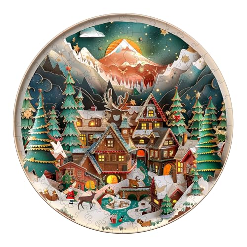 KAAYEE Holzpuzzle Erwachsene, 280 Teile 3D-Weihnachtsstadt Unregelmäßige Puzzle Holz Erwachsene, Einzigartige TierföRmige Holzpuzzles, Einzigartige Puzzle, mit Geschenkbox aus Holz KAAYEE Holzpuzzle Erwachsene, 280 Teile 3D-Weihnachtsstadt Unregelmäßige Puzzle Holz Erwachsene, Einzigartige TierföRmige Holzpuzzles, Einzigartige Puzzle, mit Geschenkbox aus Holz von KAAYEE