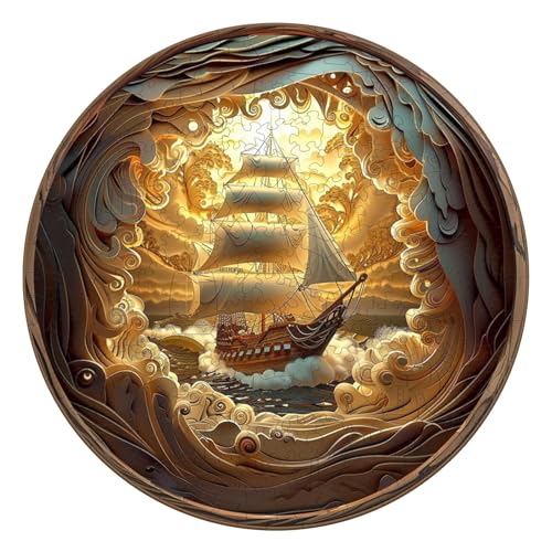 KAAYEE Holzpuzzle Erwachsene, 3D-Segeln-1 Unregelmäßige Holz Puzzle Erwachsene, Einzigartige TierföRmige Holzpuzzles, Einzigartige Puzzle, mit Geschenkbox aus Holz von KAAYEE