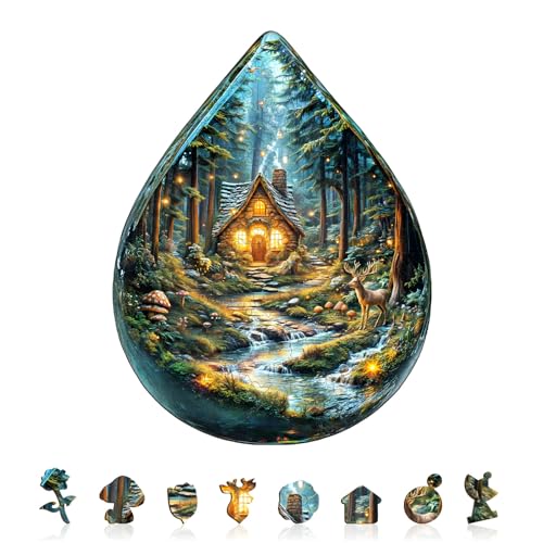 KAAYEE Holzpuzzle Erwachsene, Mystischer Wald Holz Puzzle Erwachsene, Unregelmäßige Einzigartige Puzzle, Einzigartige TierföRmige Holzpuzzles, mit Geschenkbox aus Holz von KAAYEE