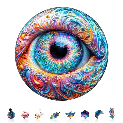 KAAYEE Holzpuzzle Erwachsene, Strahlende Augen Holz Puzzle Erwachsene, Unregelmäßige Einzigartige Puzzle, Einzigartige TierföRmige Holzpuzzles,mit Geschenkbox aus Holz (L) von KAAYEE
