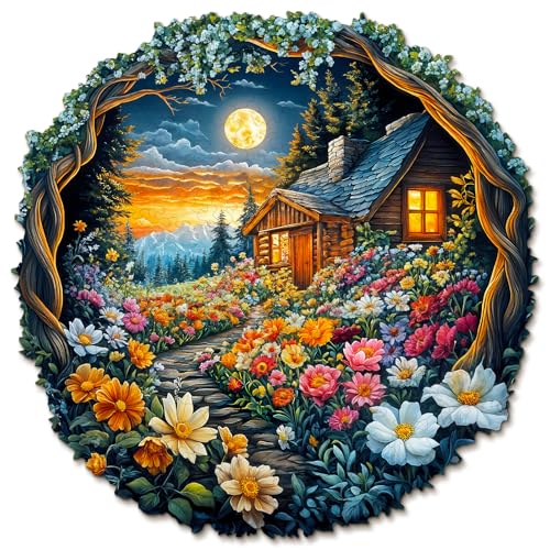 KAAYEE Holzpuzzle Erwachsene Blumenmeer-Haus, Unregelmäßige Holz Puzzle Erwachsene, Einzigartige TierföRmige Holzpuzzles, Einzigartige Puzzle, mit Geschenkbox aus Holz KAAYEE Holzpuzzle Erwachsene Blumenmeer-Haus, Unregelmäßige Holz Puzzle Erwachsene, Einzigartige TierföRmige Holzpuzzles, Einzigartige Puzzle, mit Geschenkbox aus Holz von KAAYEE
