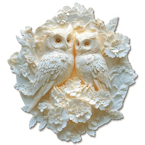 KAAYEE Holzpuzzle Erwachsene Paar-Eule, 99 Teile Unregelmäßige Puzzle Holz Erwachsene, Einzigartige TierföRmige Holzpuzzles, Einzigartige Puzzle, mit Geschenkbox aus Holz(21.5 x 20 cm) von KAAYEE
