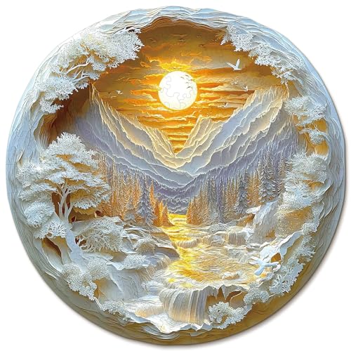 KAAYEE Holzpuzzle Erwachsene Sonnenaufgang im Osten, 280 Teile Unregelmäßige Puzzle Holz Erwachsene, Einzigartige TierföRmige Holzpuzzles, Einzigartige Puzzle, mit Geschenkbox aus Holz(33.4 x 33.4 cm) von KAAYEE