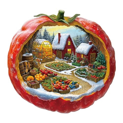 KAAYEE Holzpuzzle Erwachsene Tomaten-Winterfarm, Unregelmäßige Holz Puzzle Erwachsene, Einzigartige TierföRmige Holzpuzzles, Einzigartige Puzzle, mit Geschenkbox aus Holz von KAAYEE