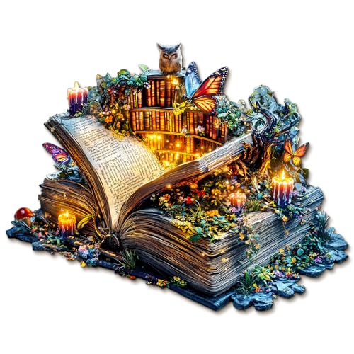 KAAYEE Holzpuzzle Erwachsene Zauberbuch, Unregelmäßige Holz Puzzle Erwachsene, Einzigartige TierföRmige Holzpuzzles, Einzigartige Puzzle, mit Geschenkbox aus Holz KAAYEE Holzpuzzle Erwachsene Zauberbuch, Unregelmäßige Holz Puzzle Erwachsene, Einzigartige TierföRmige Holzpuzzles, Einzigartige Puzzle, mit Geschenkbox aus Holz von KAAYEE