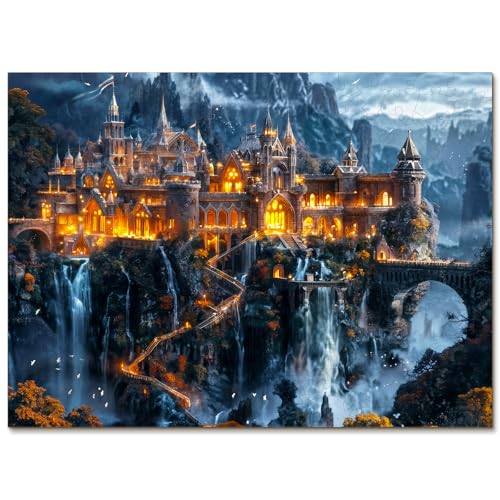KAAYEE Holzpuzzle Erwachsene Zauberburg, Unregelmäßige Holz Puzzle Erwachsene, Einzigartige TierföRmige Holzpuzzles, Einzigartige Puzzle, mit Geschenkbox aus Holz von KAAYEE