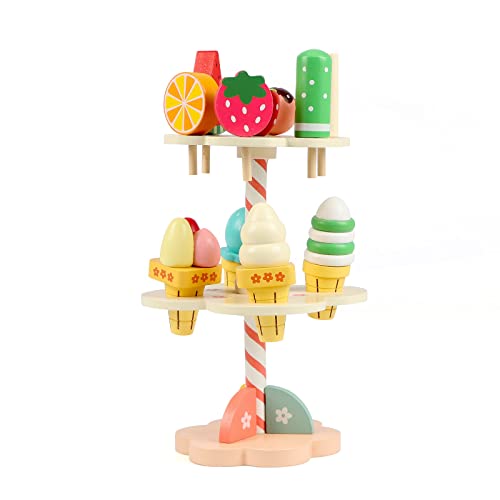 KABENFIS 11-teiliges Eiscreme-Set aus Holz Rollenspiel-Spielzeug für Kinder KABENFIS 11-teiliges Eiscreme-Set aus Holz Rollenspiel-Spielzeug für Kinder von KABENFIS