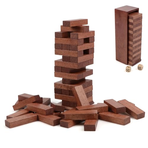 KABENFIS 54 PCS Holz Stapelspielzeug Bausteine Turm Balancing Spiel mit Box von KABENFIS