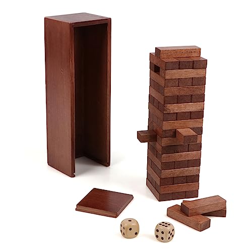 KABENFIS 54 PCS Holz Stapelspielzeug Bausteine Turm Balancing Spiel mit Box von KABENFIS