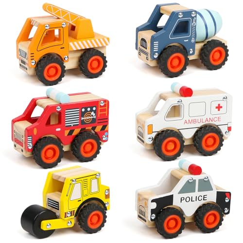 KABENFIS 6 PCS Hölzerne Autos Pädagogische Spielzeug für Kinder von KABENFIS