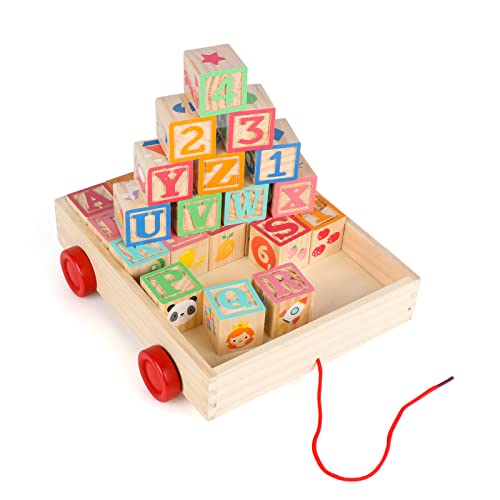 KABENFIS Holz ABC Block Cart Lernspielzeug für Kinder von KABENFIS