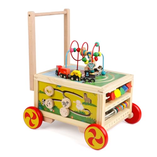 KABENFIS Holz Track Aktivität Cube mit Rädern für Jungen und Mädchen KABENFIS Holz Track Aktivität Cube mit Rädern für Jungen und Mädchen von KABENFIS