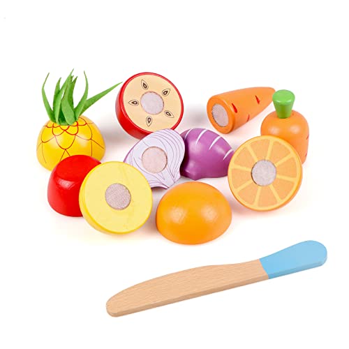 KABENFIS Holzspielzeug zum Spielen von Lebensmitteln zum Schneiden von Küchen für Kinder, Jungen und Mädchen von KABENFIS
