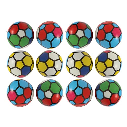 KACPLY 12Pcs Bunter Mini-Fußball-Stressabbau-Ball-Übungs-Weicher Elastischer Stressabbau-Ball-Kind-Kleiner Ball-Spielzeug-Erwachsenes Massage-Spielzeug von KACPLY