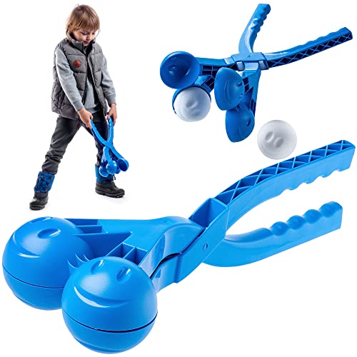 KADAX Schneeballformer, Schneeballzange aus robustem Kunststoff, 38x16x9cm Schneeball Spielzeug für unvergessliche Wintertage, Schneeball Maker (Blau) von KADAX