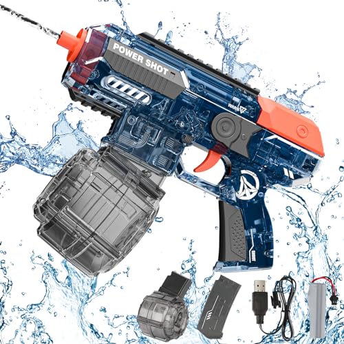 Elektrisches Wasserpistolenspielzeug für Kinder 3-6 Jarh, Automatische Wasserspritzpistolen, Sommer Wasserpistole Spielzeug Geschenke für Jungen Mädchen 3 4 5 6 Jarh (Blau) von KADAYAYA