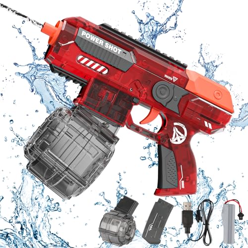 KADAYAYA Elektrische Wasserpistolen Spielzeug, Automatische Spritzpistole Wasserblaster für Kinder 3-6 Jarh, Wasserspritze Pistole für Sommer, Wasserspielzeug Geschenke für Kinder 3 4 5 6 (Rot) von KADAYAYA
